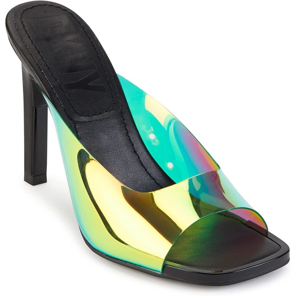 New DKNY Women's Open Toe Fashion Pump Heel Sandal Holographic- Size 9 M